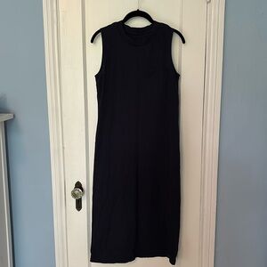 EVERLANE Sleeveless cotton t shirt dress with slit on one side